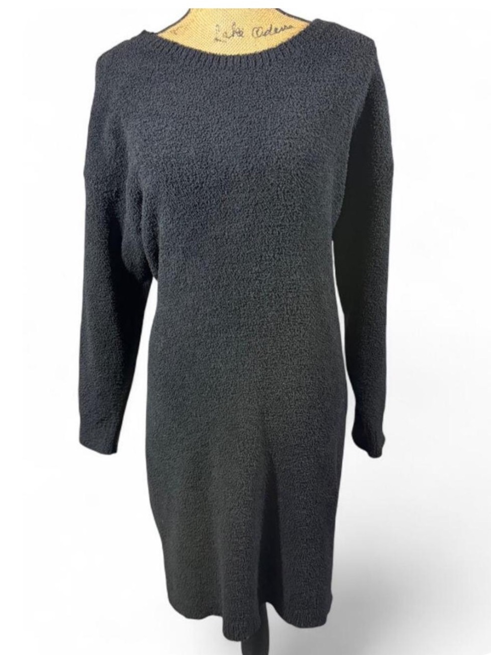 Jessica Simpson Black Textured Sweater Dress XL Cozy Long Sleeve
